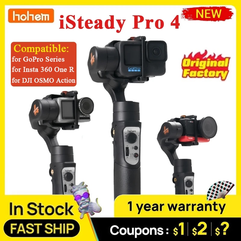 Hohem iSteady Pro 4 3  ڵ  º, GoPro 11, 10, 9, 8, 7, 6/5 OSMO, Insta360 One R ׼ ī޶